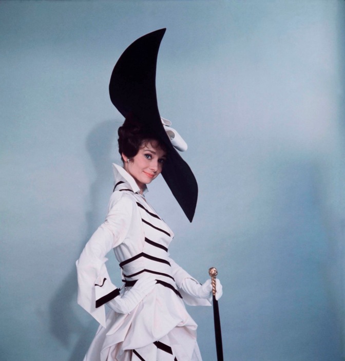1963: Actress Audrey Hepburn wearing costume designed by Cecil Beaton for the Broadway musical 'My Fair Lady'. (Photo by Cecil Beaton)